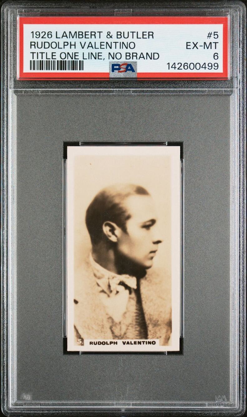 SHARP Lambert & Butler 1926 Rudolph Valentino PSA 6 Popular Film Stars Tobacco